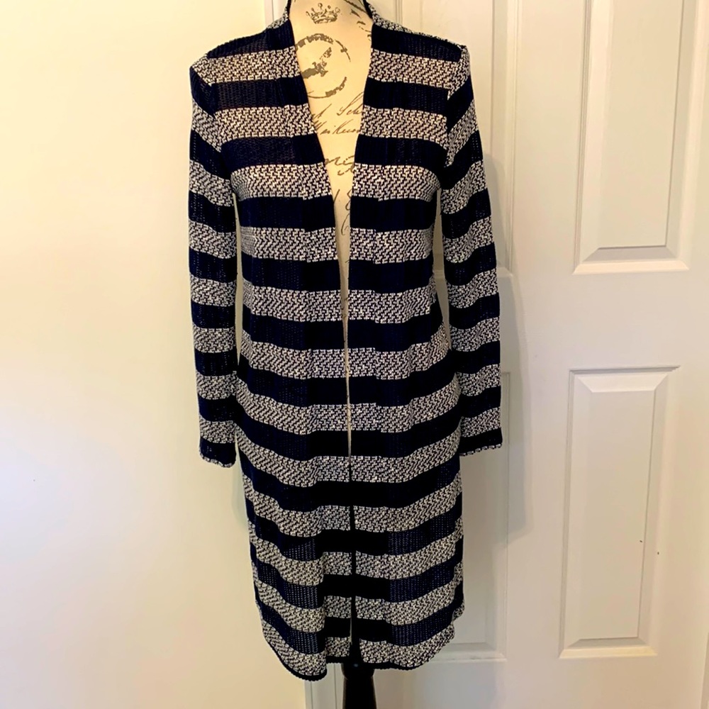 Never worn cardigan, striped blue Sz XS NWOT - Picture 1 of 4